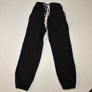 Samaria Leah Lace Up Sweatpants Joggers Black Athleisure Pants Heavyweight LG